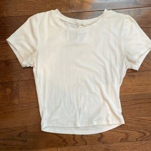 White crop top shirt